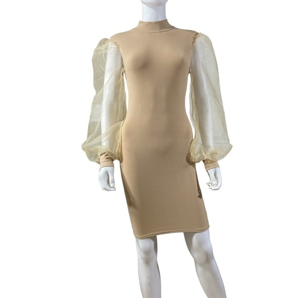 Women’s Beige Mesh Sleeve Dress
New - Picture 3 of 8